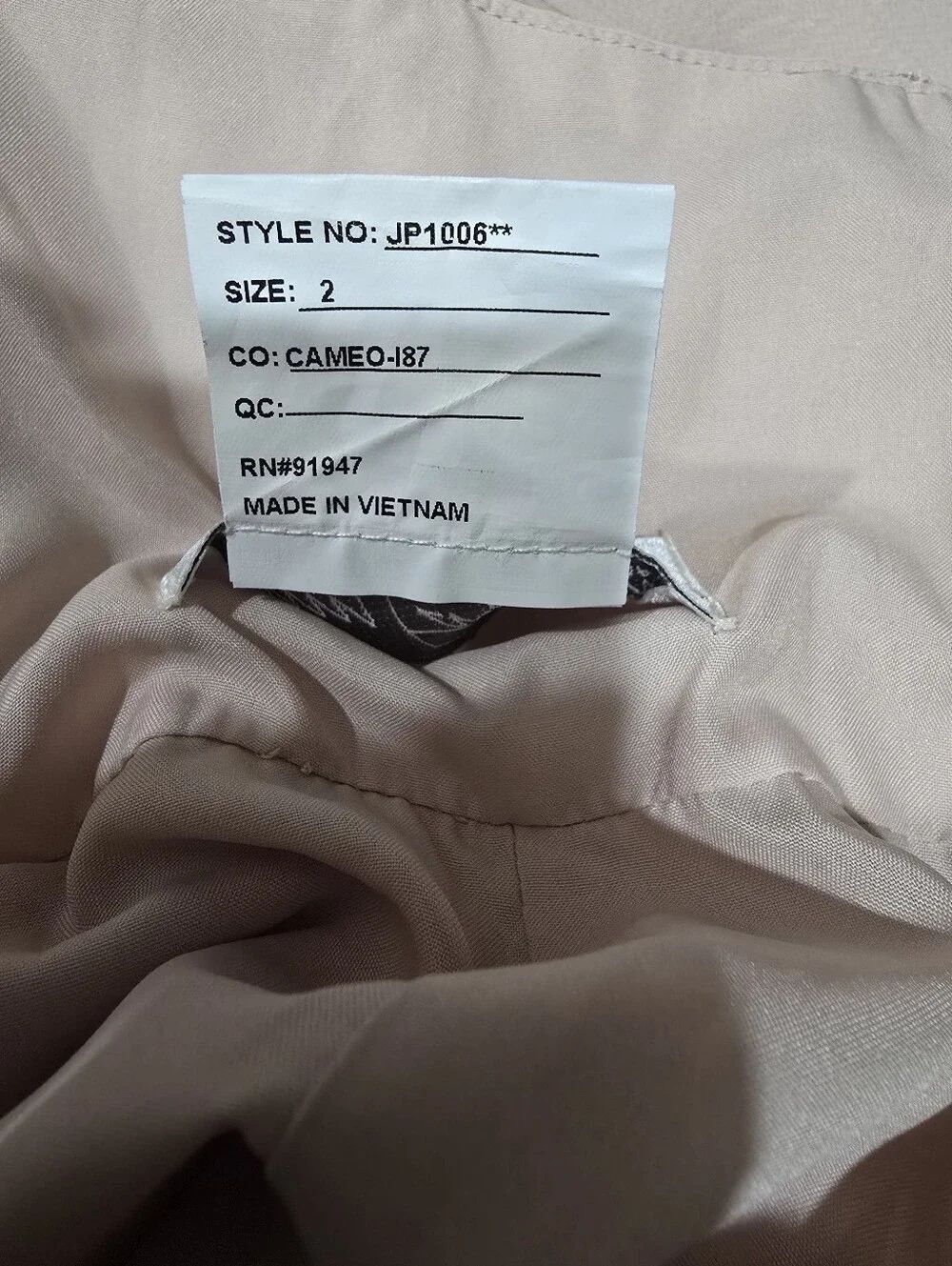 Jenny Packham JP1006 Ruffled Wrap Chiffon High-Low Maxi Dress In Cameo NWOT Sz 2 - Picture 6 of 6